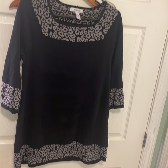 Style & Co. Sweaters - Style & company size small, longer medium weight ,black, white, leopard sweater